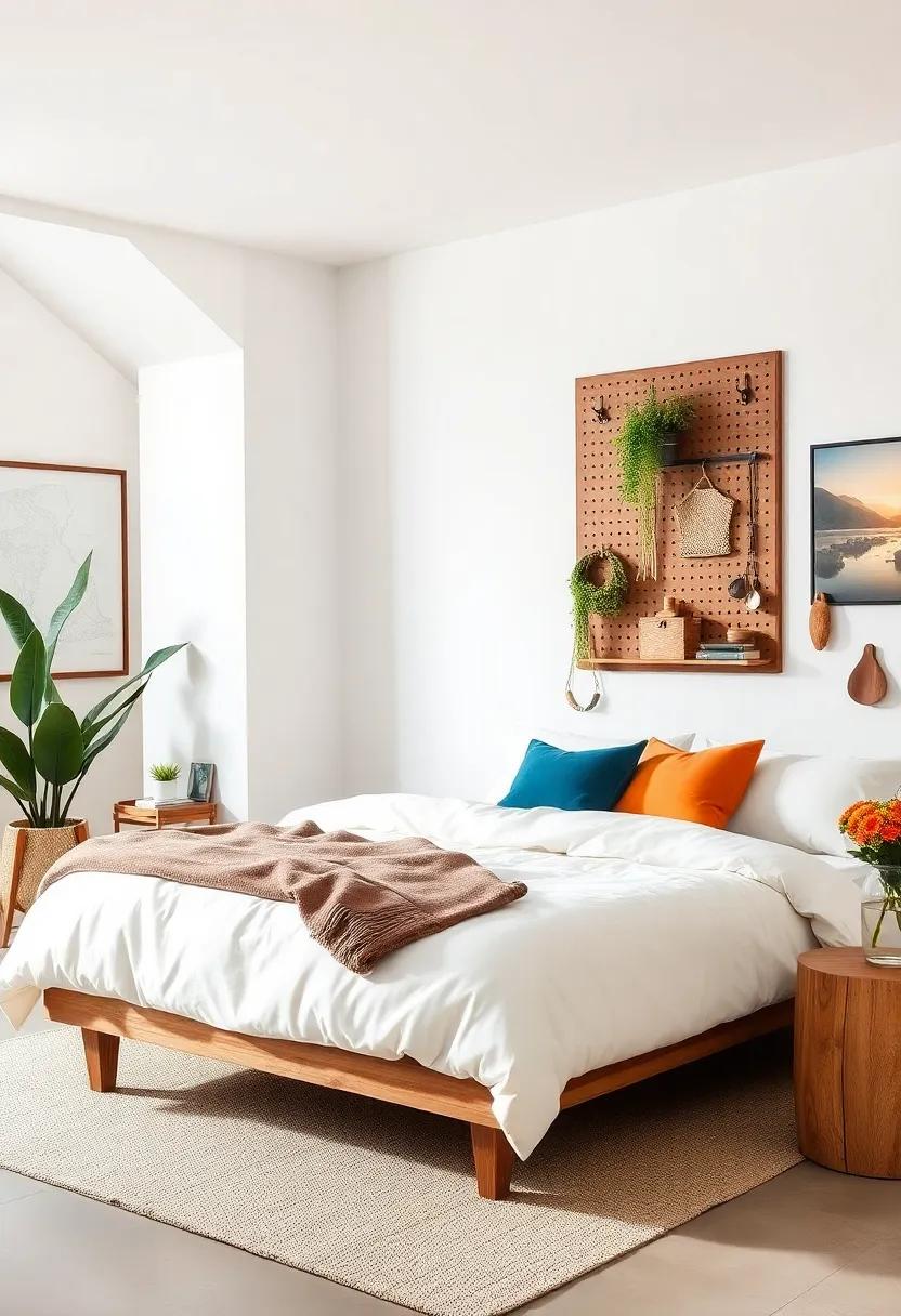 Use wooden pegboards to hang accessories, jewelry,⁣ or‌ photos⁣ creatively, combining function with artful design