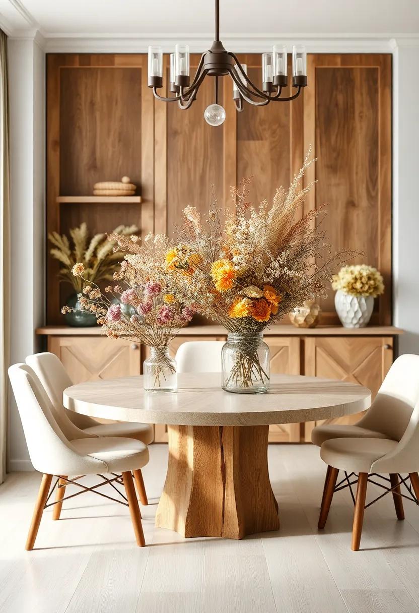 Use ‍Dried ⁢Flowers for a ⁤Rustic⁣ Charm:⁢ Fill⁢ glass jars with dried flowers for an ​earthy touch that adds texture and ⁤longevity‍ to your⁣ decor