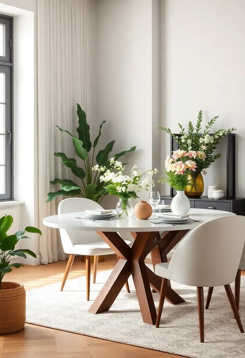 Incorporating Greenery to Complement Floral Arrangements in Dining Decor