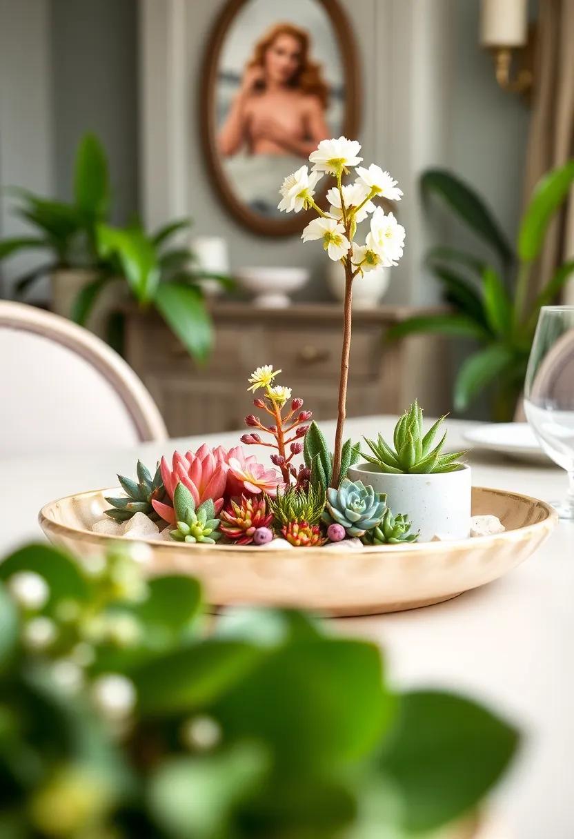 Create ⁢a Mini Garden: ​Use a shallow ⁤dish to⁣ create a mini garden with succulents and small⁢ flowering​ plants,drawing guests into a hidden ⁤spring oasis