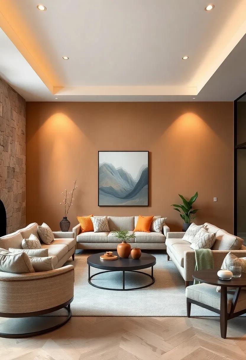 Inviting Ambiance: Designing a cozy Gathering Space with tan Accents