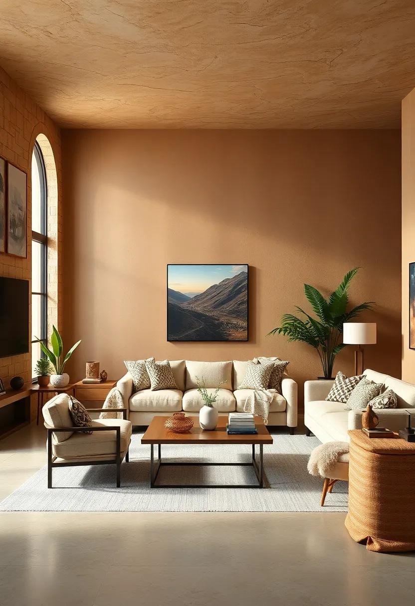 Warm and Cozy: Harnessing tan for a Relaxing⁣ Living Room‍ Vibe