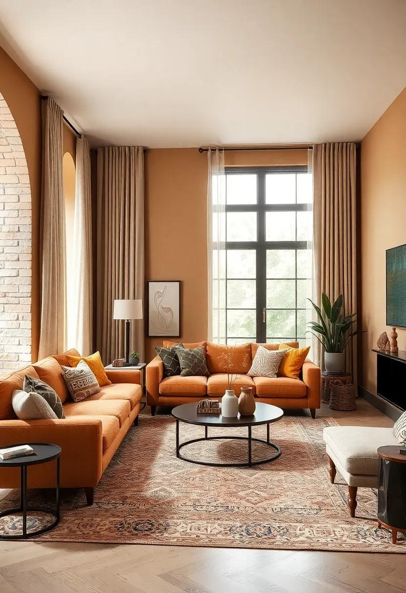 Pattern Play: Using Rugs and curtains to Elevate Tan Interiors