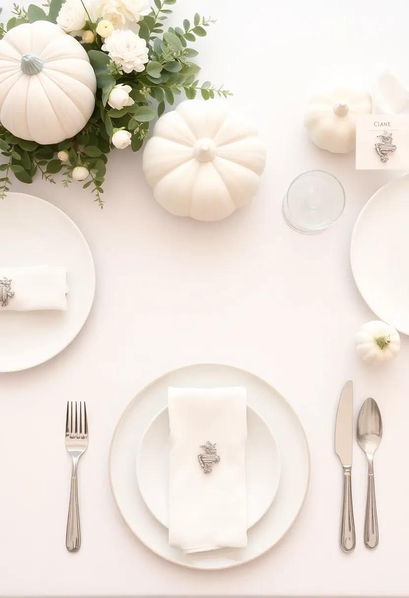Classic White and Silver:⁣ A timeless combination, using white china ‌and silver accents brings​ a sophisticated ​and fresh look to your Thanksgiving spread