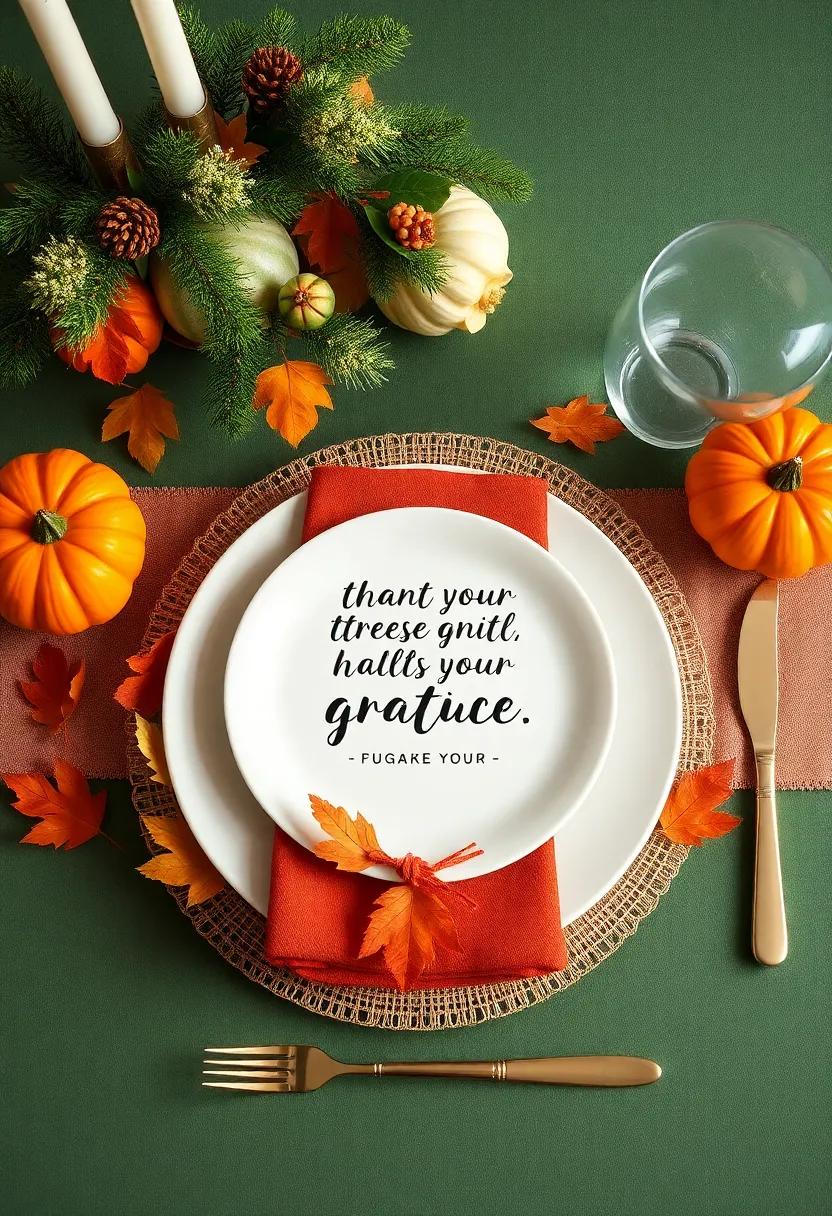 Holiday Quotes: Add a personal touch with‌ printed quotes about gratitude‌ or Thanksgiving on your table settings, inspiring conversation amongst guests