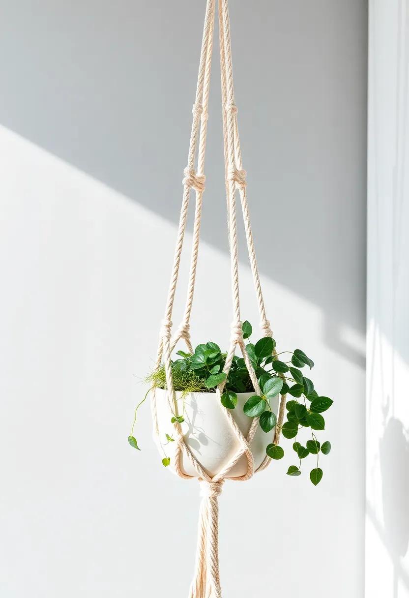 Use sailor's knots to secure a⁢ beautiful macramé plant hanger, giving your houseplants a stylish‍ and⁤ sturdy support