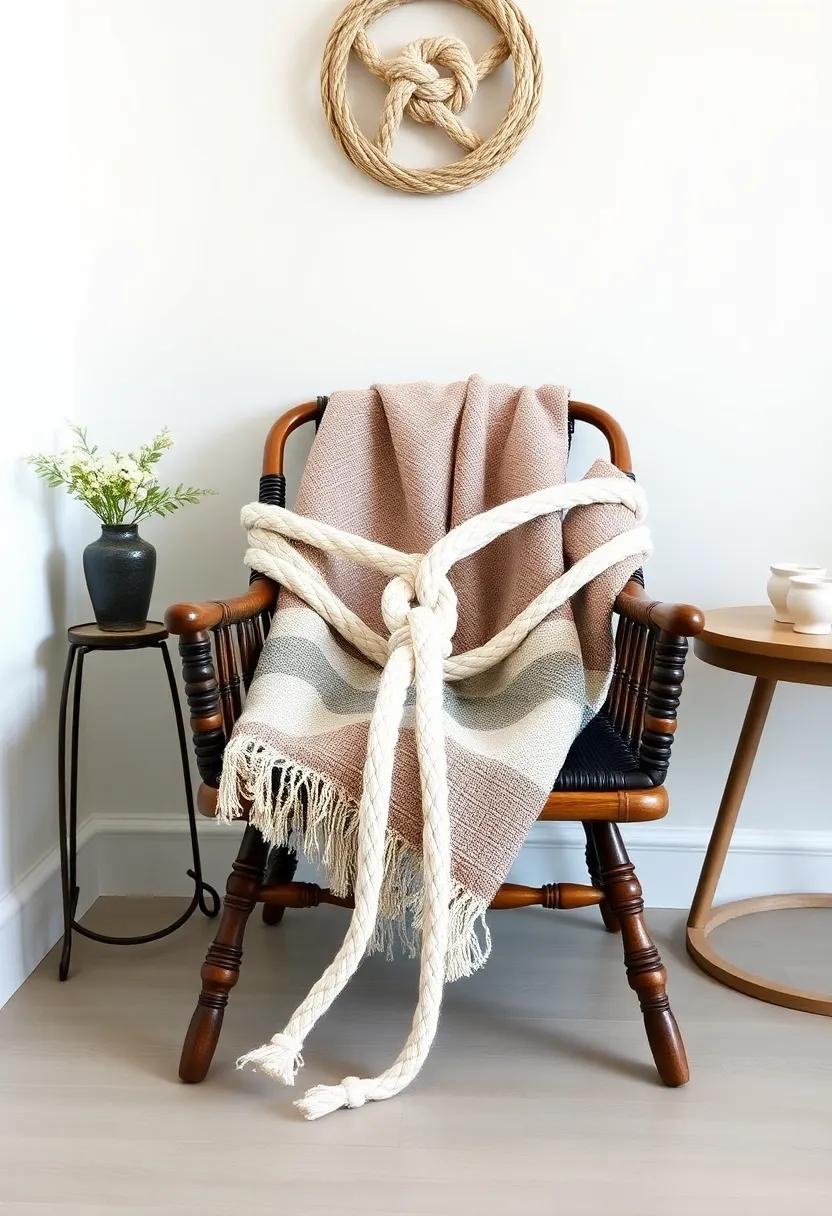 Use⁢ sailor's knots to secure decorative throws or blankets on chairs, blending​ functionality with a maritime aesthetic