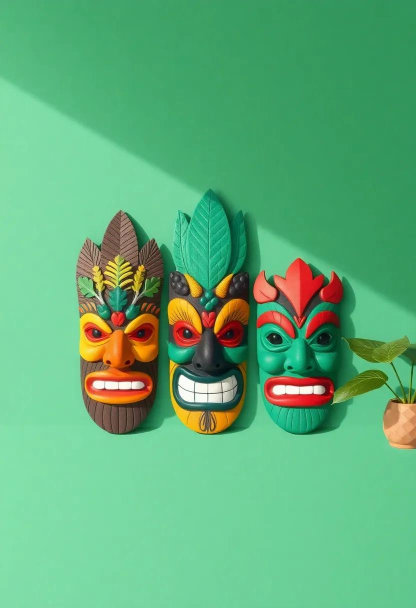 Hand-Painted Tiki Masks:​ Add a playful, cultural twist to your décor with⁣ vibrant, hand-painted​ tiki masks that celebrate tropical artistry