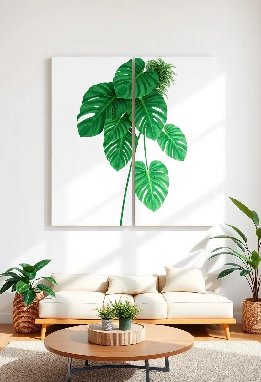 Leafy Monstera Panels: Use large,leafy monstera panels ‍as statement pieces that evoke a lush jungle ​feel and draw the‌ eye in