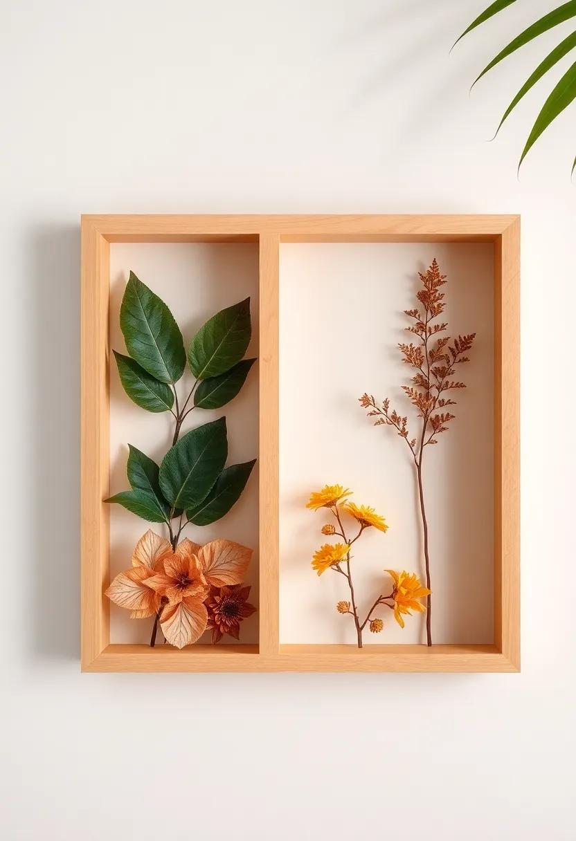 Nature-Inspired Shadow Boxes: Create shadow ‍boxes filled with⁤ real tropical elements,‍ like leaves or‌ dried flowers, offering a three-dimensional art ⁣experience