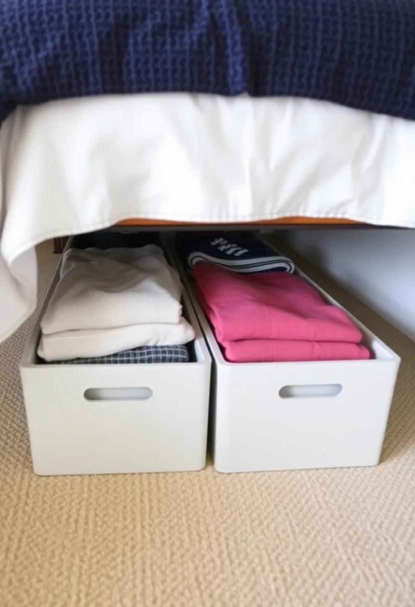 Under-bed Storage:⁤ Utilize the⁢ space under your ​bed with storage bins or drawers to keep⁣ extra shoes, linens,⁣ or seasonal clothing neatly tucked away