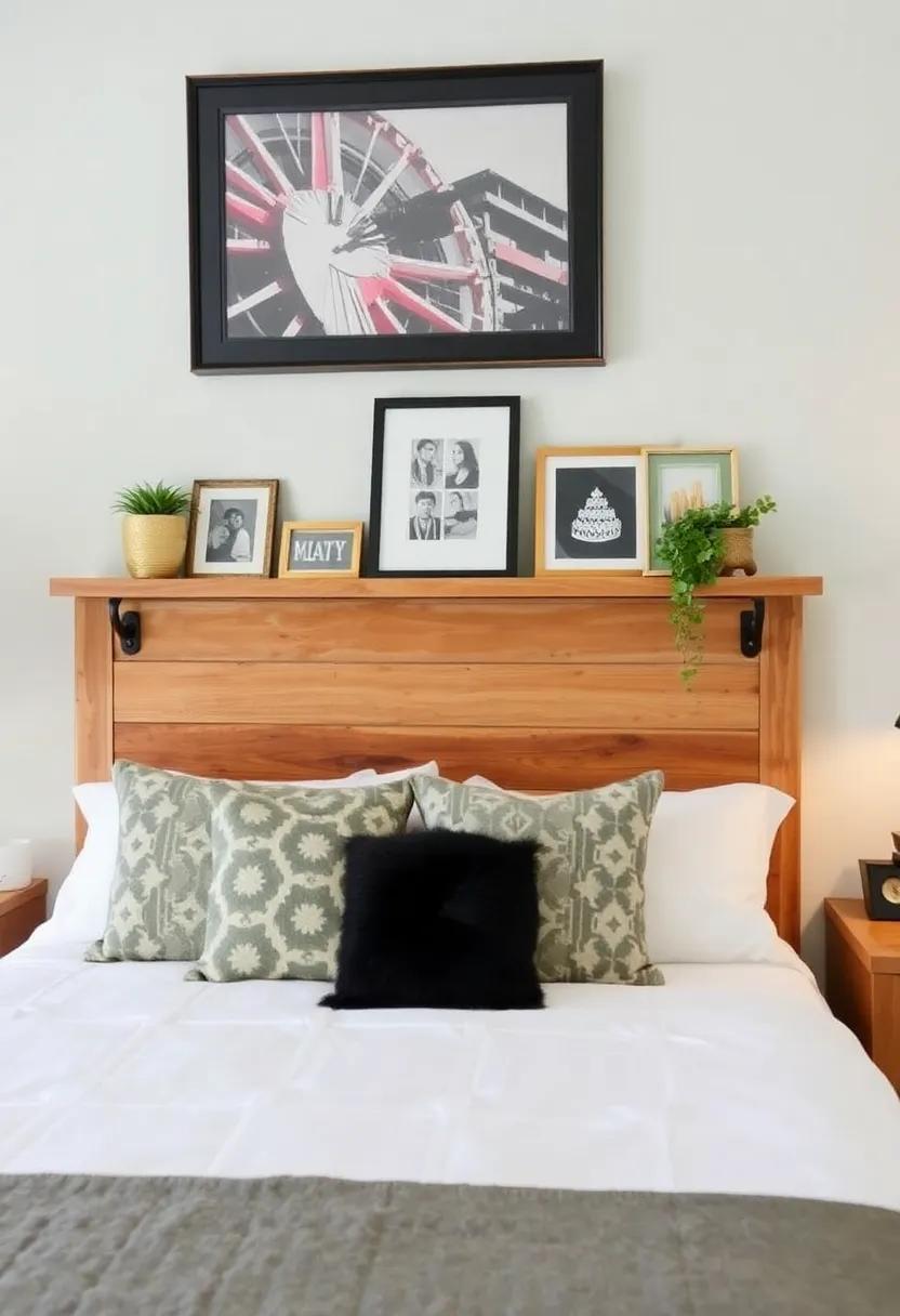 Unique Headboard: Opt for a headboard that⁣ complements your decor style, whether it’s upholstered,⁣ made of ⁤reclaimed wood, or even a gallery shelf