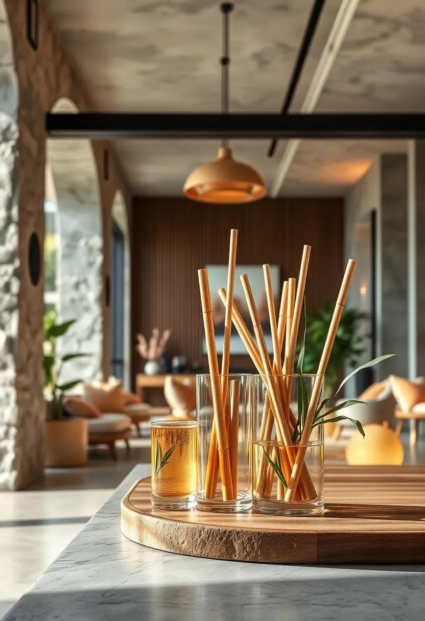 Use bamboo straws as an eco-friendly alternative to plastic for your beverages