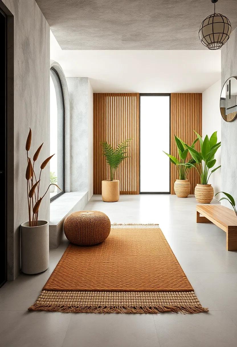 utilize coconut coir mats at your entryway for a biodegradable solution to keep dirt at bay