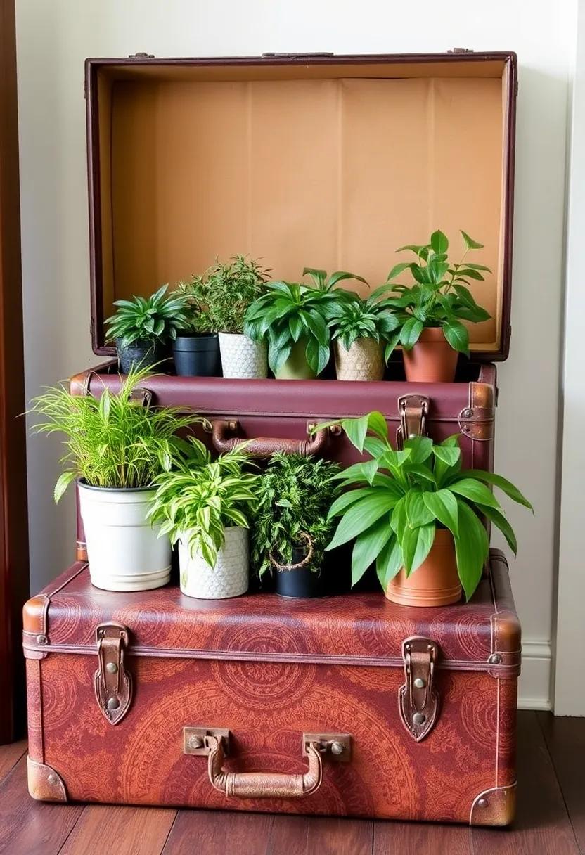 Use Old Trunks for Storage: Fill vintage suitcases or trunks with plants for a unique‍ storage solution⁤ and decorative statement