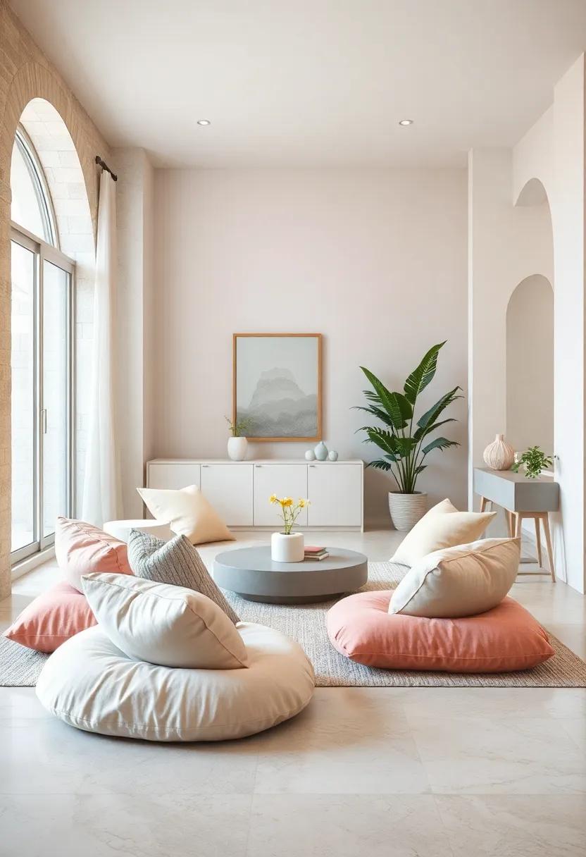Soft Floor Cushions: Add oversized⁢ floor⁣ cushions ⁢in muted⁣ pastels for a ​casual seating option that’s ⁢both stylish and⁣ comfortable