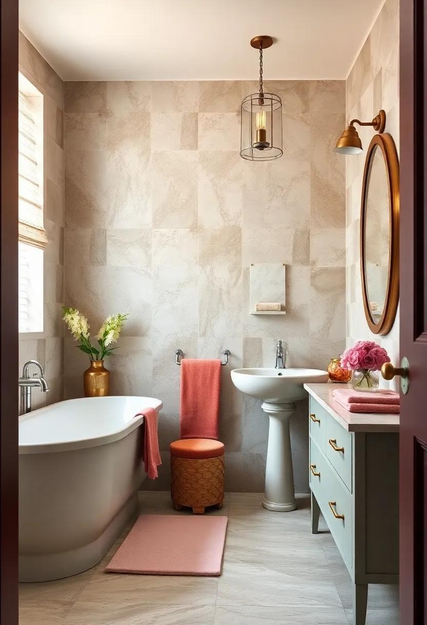 Unexpected Accents: Incorporate small unexpected velvet accents, like vase ‍wraps or framed‌ mirrors, to subtly reinforce the luxurious feel throughout your vintage bathroom ⁣decor