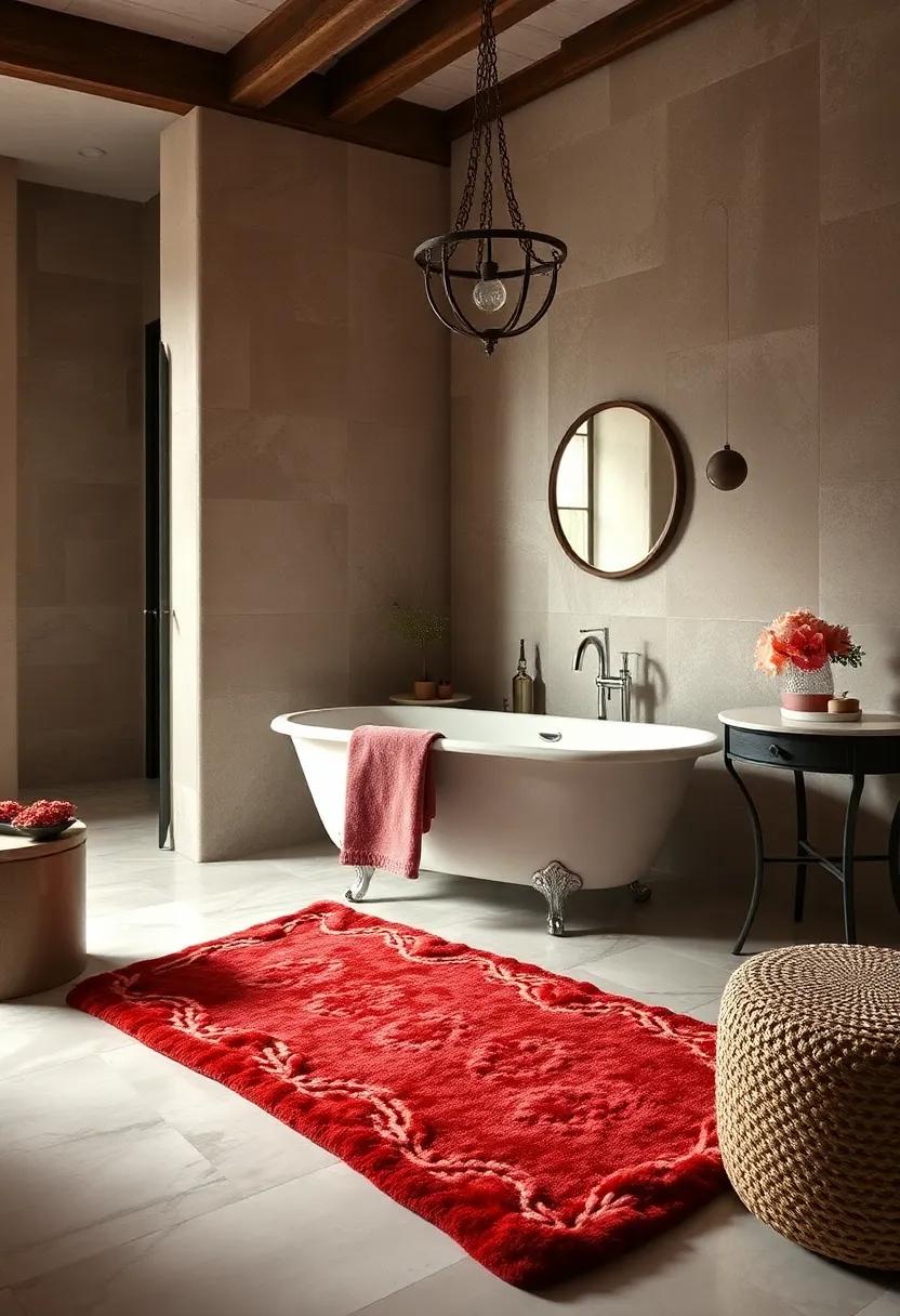Bath Mat Bliss: Choose a bath mat in lush velvet to add depth and interest while​ ensuring comfort as you step out of the shower⁤ or tub