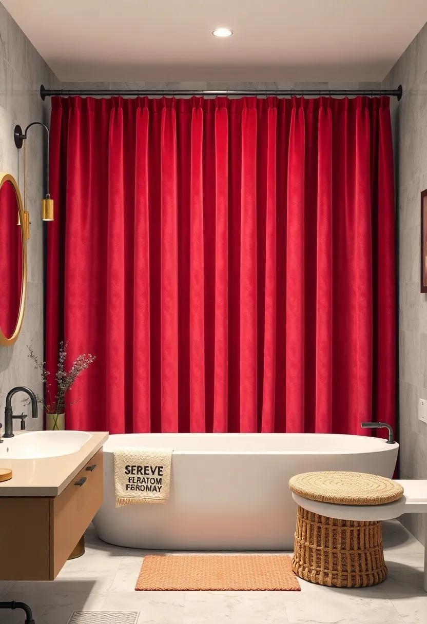Elegant velvet Shower Curtain: ​A ⁤luxurious velvet shower curtain can elevate ⁣your bathroom's aesthetic⁤ significantly, offering a tactile​ contrast to traditional ⁤tiles and ‍sleek fixtures