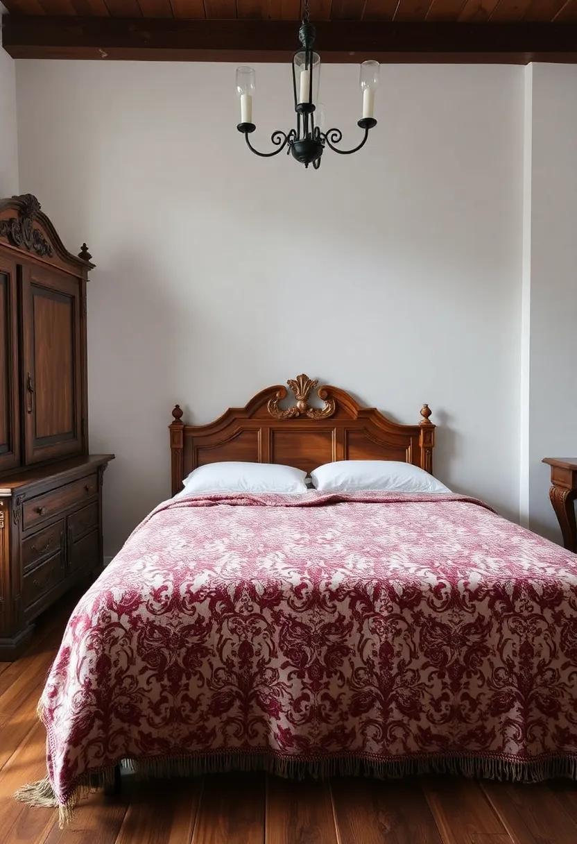 Select a Vintage Bedspread: Choose a bedspread that reflects vintage quilts or intricate patterns, adding a layer of warmth and tradition to your bedding