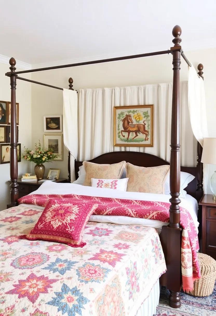 Vintage Finds: Style your canopy ​bed with vintage quilts or throws ​that reflect your personal history and give a sense of ⁢nostalgia