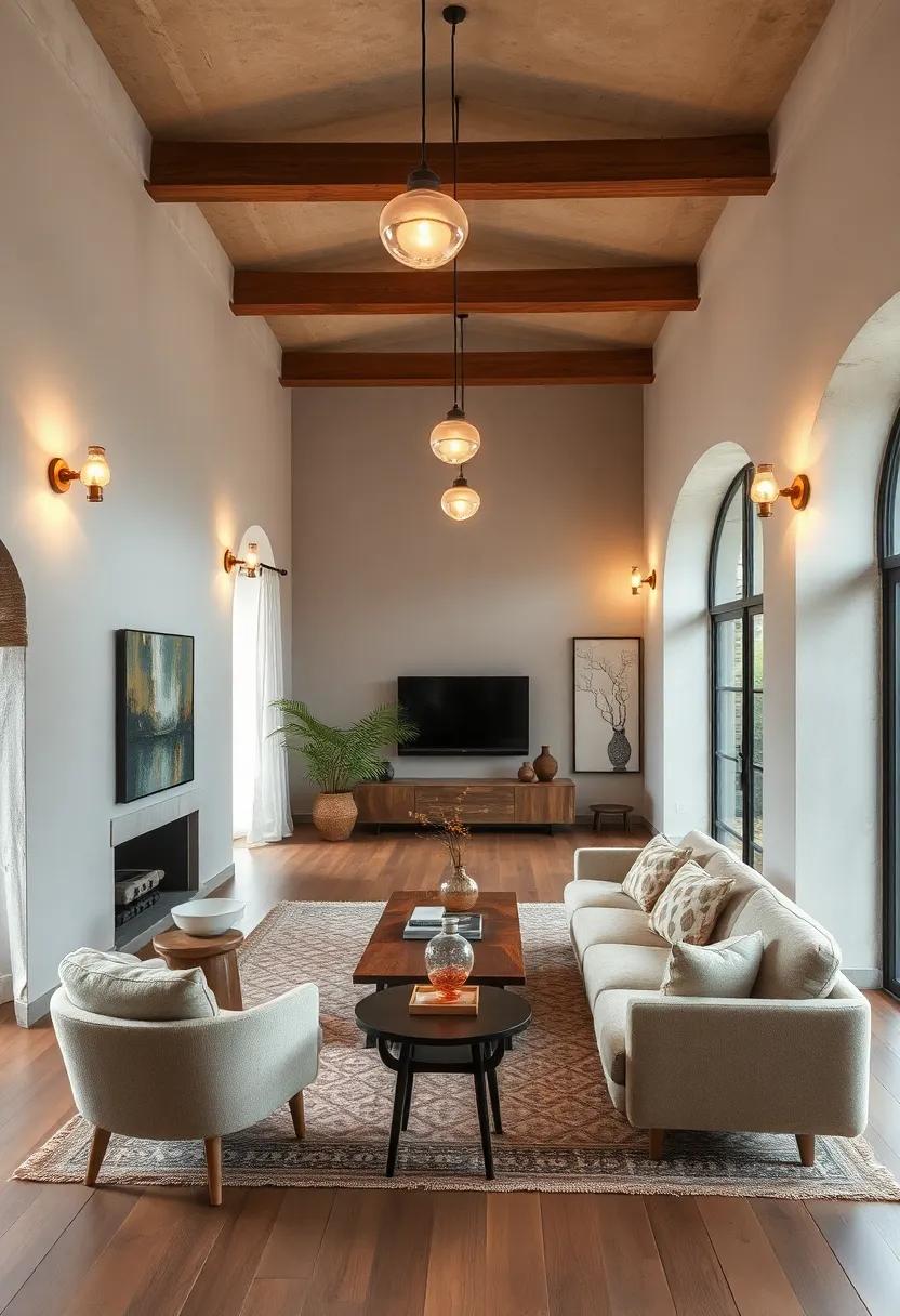 streamlined Serenity: A vintage minimalist home embraces⁣ soft,arched lighting sconces ‌that softly frame ​the rooms,enhancing the simple beauty of the ‌décor