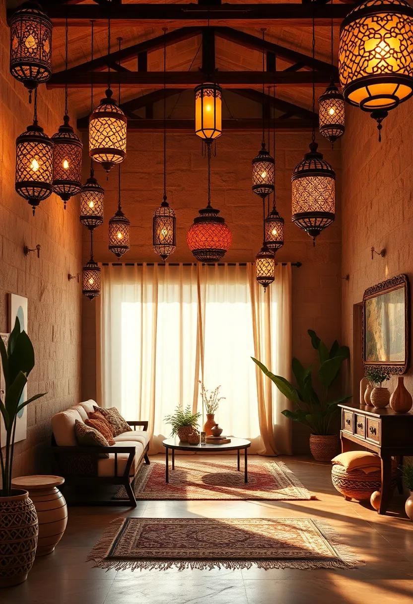 Bohemian Oasis: This eclectic vintage home employs​ an array ‍of Moroccan ⁤lanterns, casting intricate shadows on the walls and creating a warm, inviting atmosphere ideal for​ relaxation