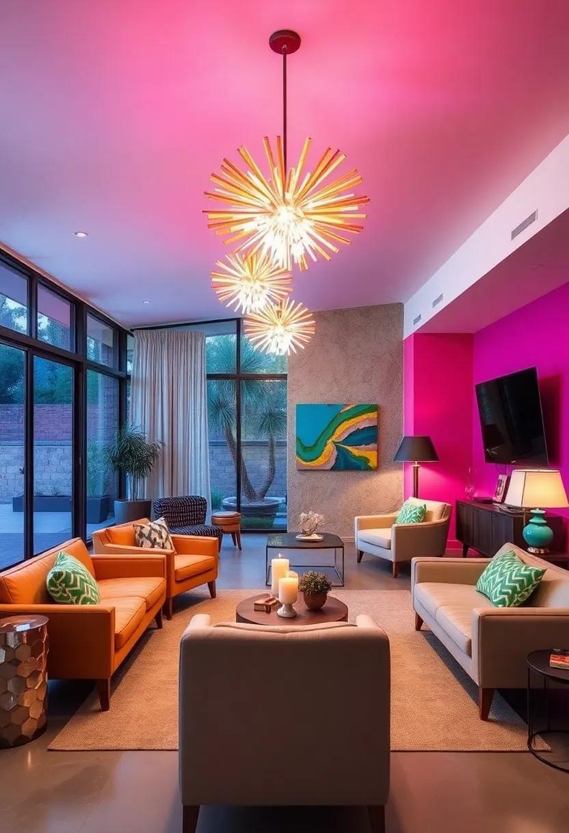Retro Revival: A 1960s California ranch ⁤home flaunts funky ⁤starburst chandeliers‍ that pulse with‍ personality, ‌celebrating the era’s ⁤love for bold shapes and vibrant hues