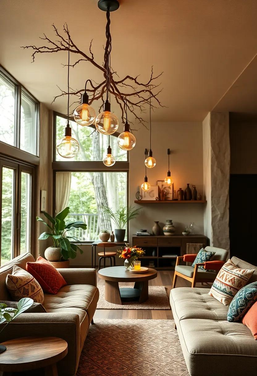 Whispering⁤ Woods: A charming woodland retreat incorporates nature-inspired⁢ lighting⁤ suspended from‍ branches, ‌perfectly blending the inside with⁤ the outside while creating ⁢a fairy tale ambiance