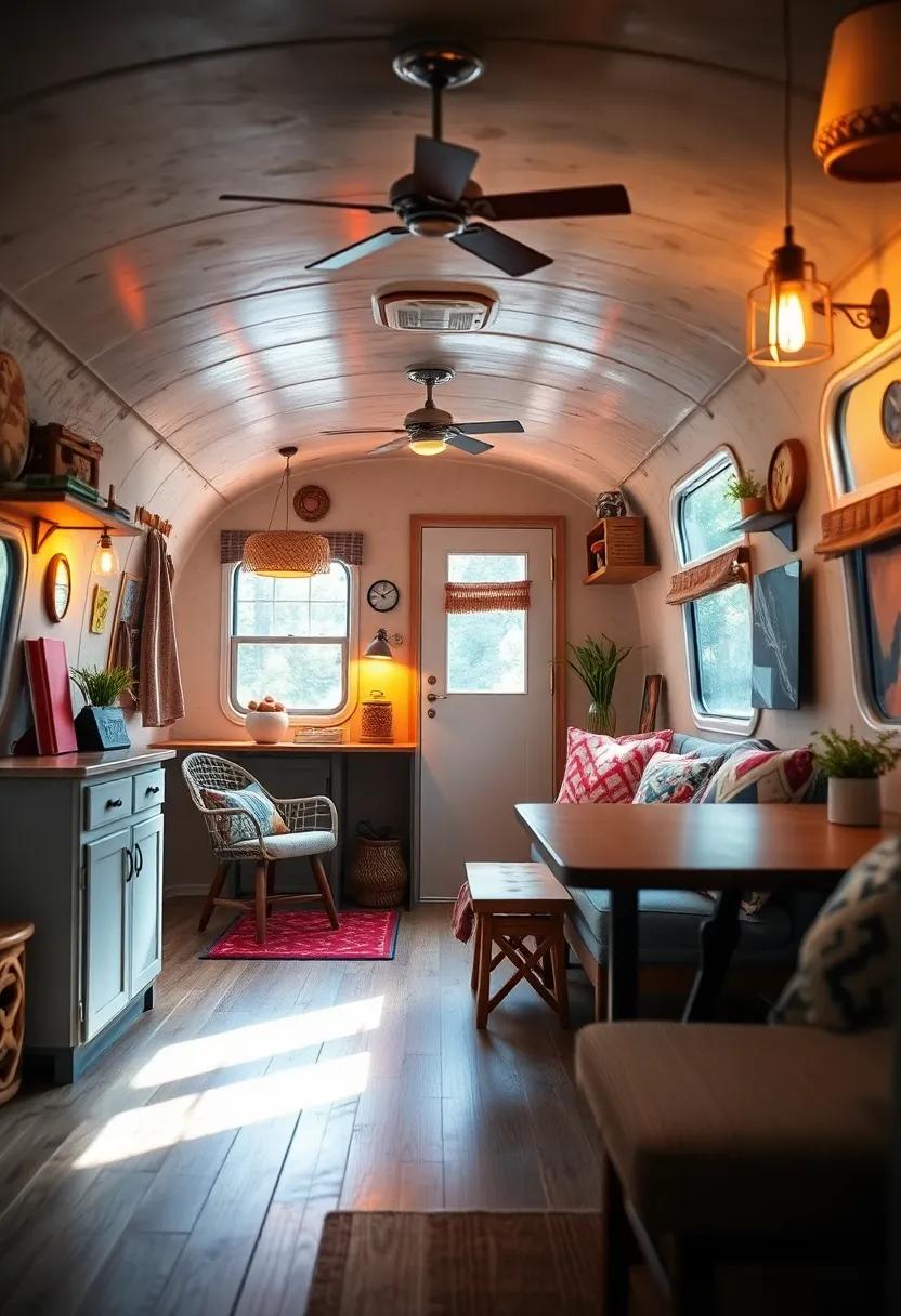 Retro Road Trip: A vintage trailer transformed ⁣into a cozy‍ abode ⁤features ‌unique travel-themed lighting,invoking wanderlust and adventure within every ‌corner