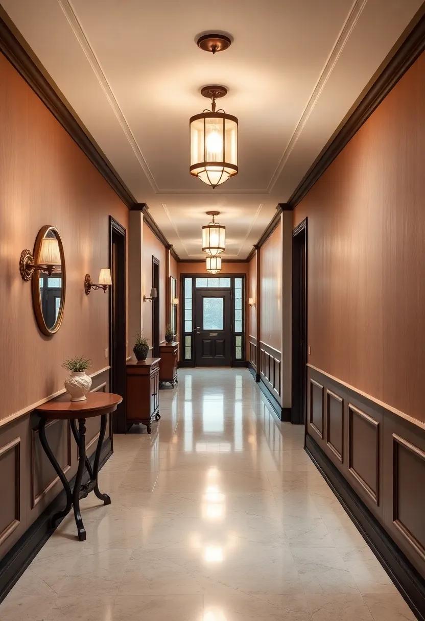 iconic art ⁢Deco ⁤Pieces: Introduce a few ⁣Art Deco⁢ lighting⁣ fixtures to create‌ a sense ‌of historical richness and glamour in your hallway