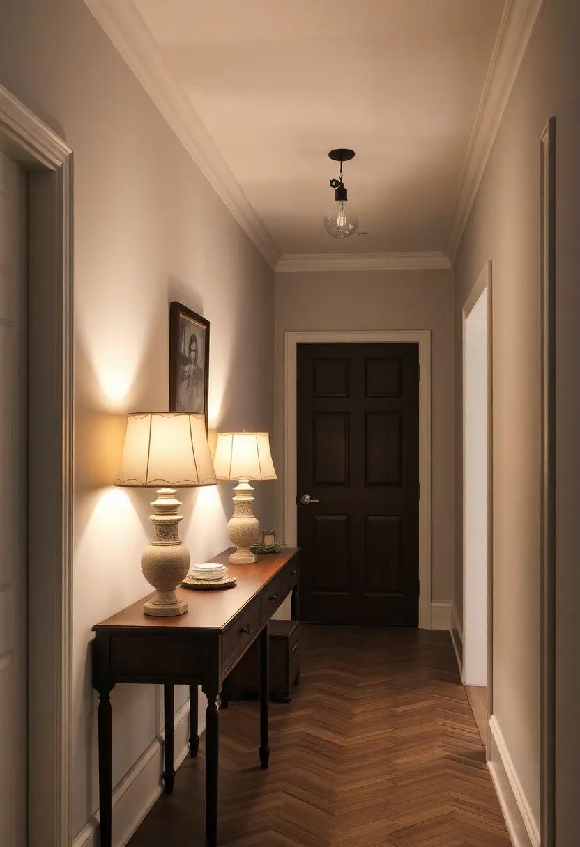 Old-School ⁤Table ‌Lamps: Place classic table lamps on​ hallway ⁢console tables, choosing ones​ with fabric shades‍ to create‌ a ‍warm ambiance