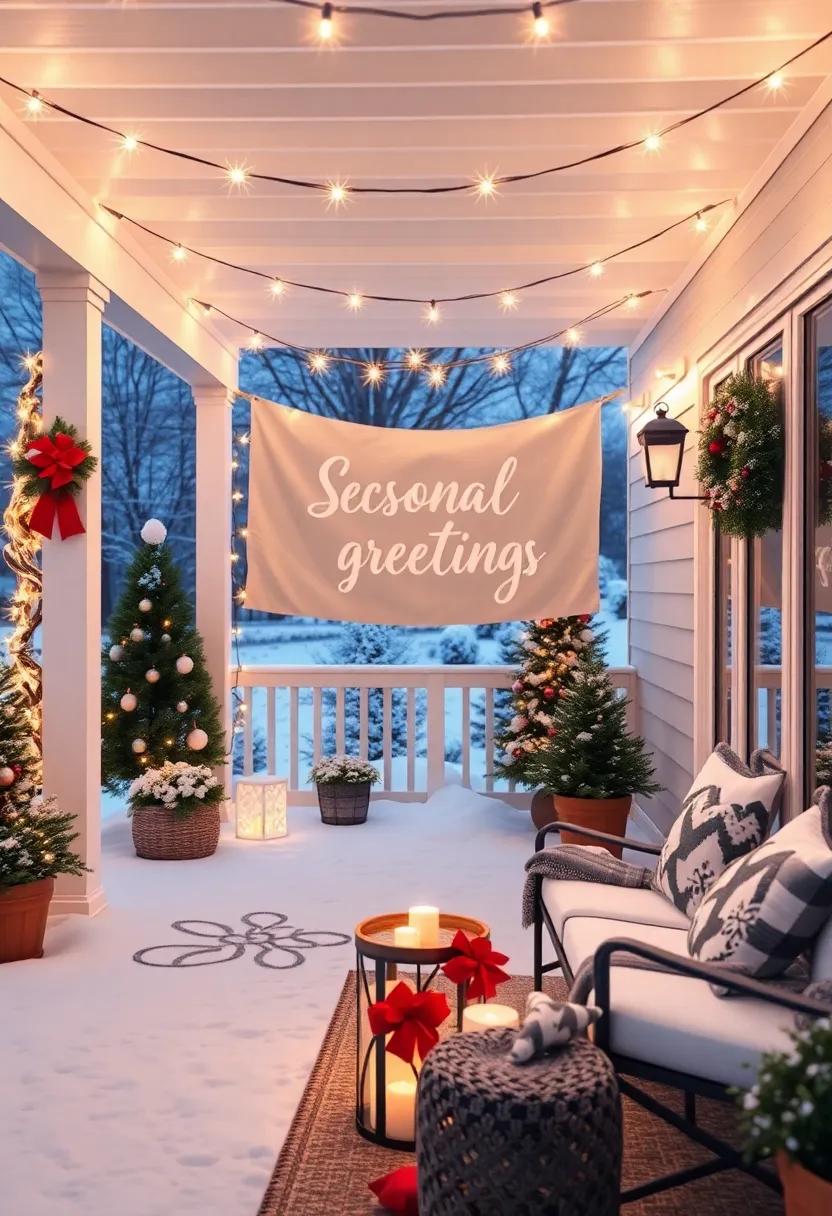 Install a light-up banner with seasonal greetings to welcome friends ⁣and family
