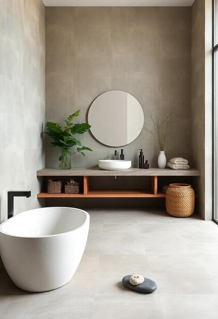 natural Stone⁣ Accents: Incorporate smooth river ⁢stones or⁤ slate tile for a touch of nature underfoot