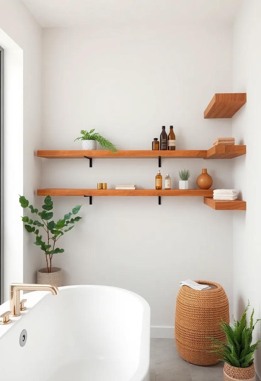 Reclaimed⁣ wood Shelves: Install shelves made from ​reclaimed⁤ wood to create ‌warmth​ and character