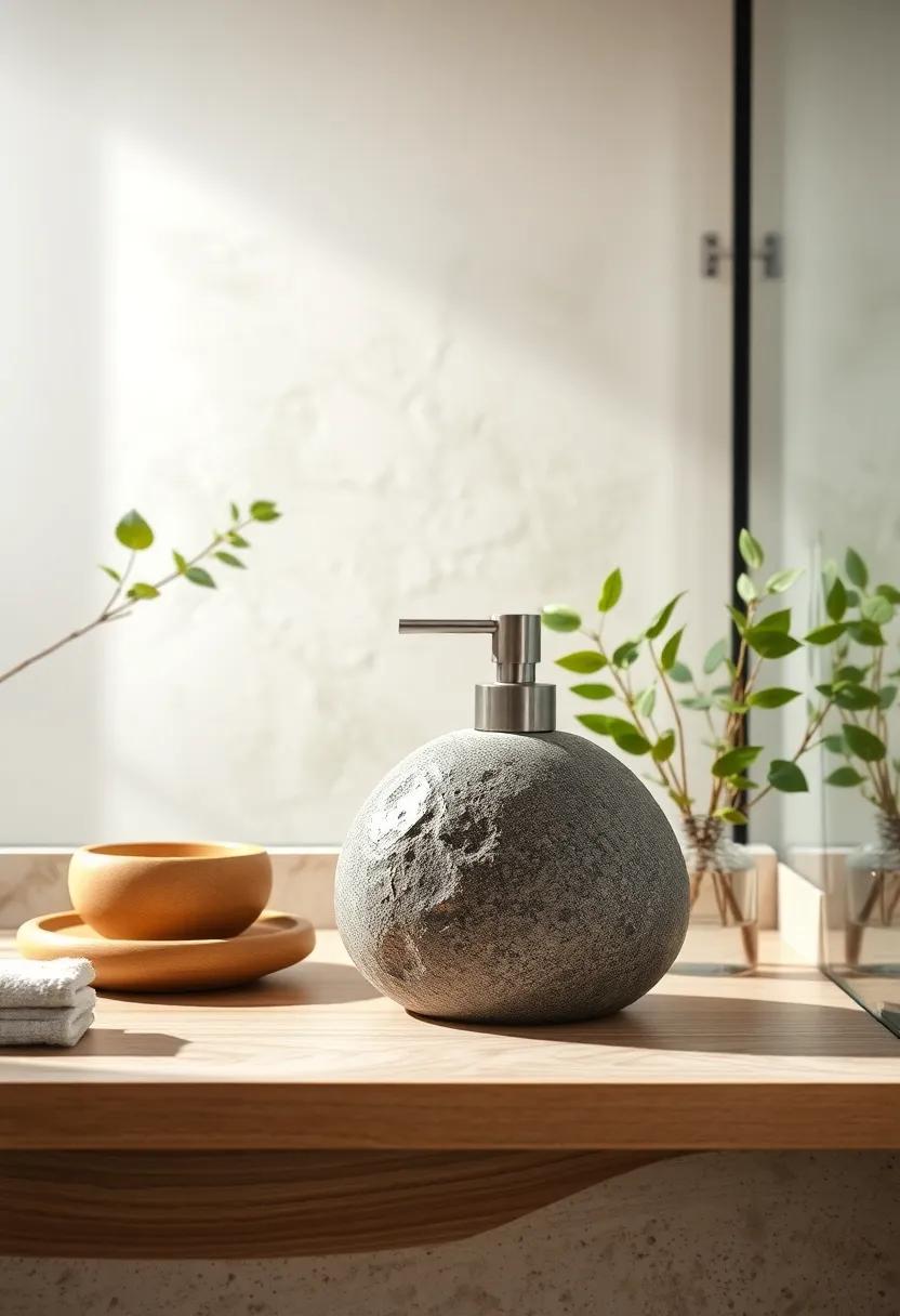 Stone Soap Dispenser: Select a soap dispenser crafted from​ natural ⁤stone to ⁤add an ‌earthy touch