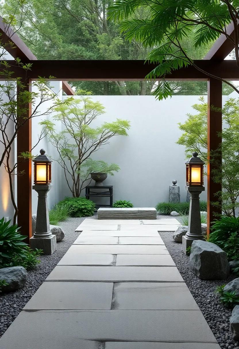 stone Lanterns: Position stone lanterns along pathways⁣ or⁤ seating areas for a traditional touch, softly lighting the ​way while enhancing‍ the ambiance