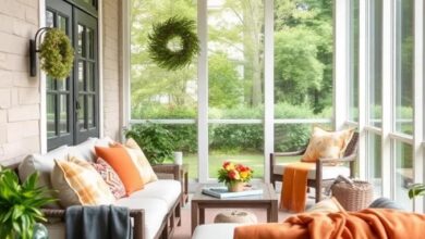 Transform Your Screened Porch: Cozy Lounges and Stylish Throw Blankets Await!