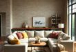 Cozy Farmhouse Living Rooms: Embracing Comfort with a Large Sectional Sofa