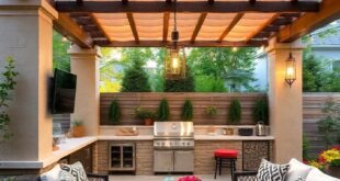 27 Inspiring Outdoor Kitchen Ideas with Pergolas for Your Perfect Backyard Retreat