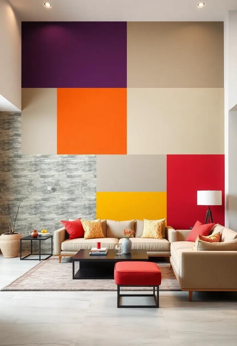 25 Bold Ideas for Creating Stunning Living Room Accent Walls with Contrasting Colors