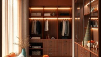 25 Stunning Ideas for a Luxury Walk-In Closet in Terracotta and Gold
