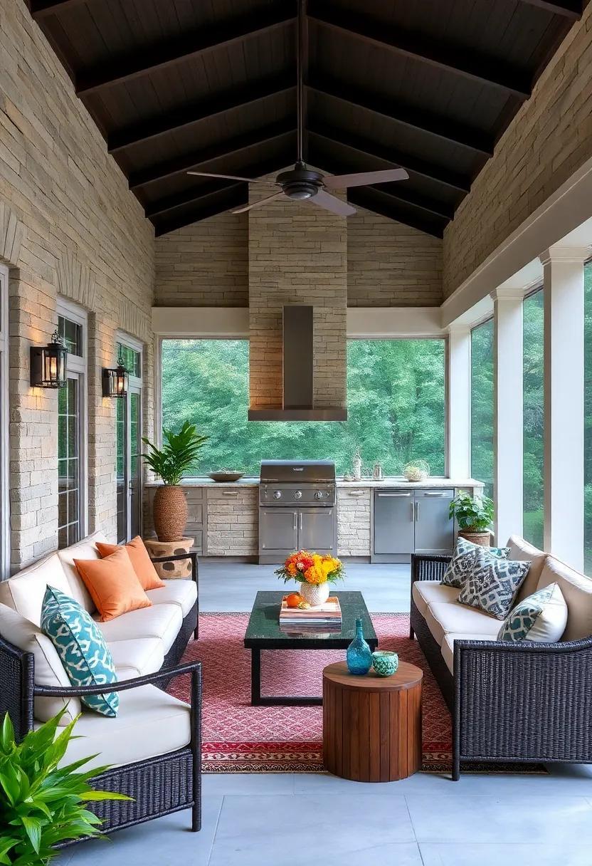 25 Inspiring Large Screened Porch Ideas Featuring Stylish Outdoor Kitchens