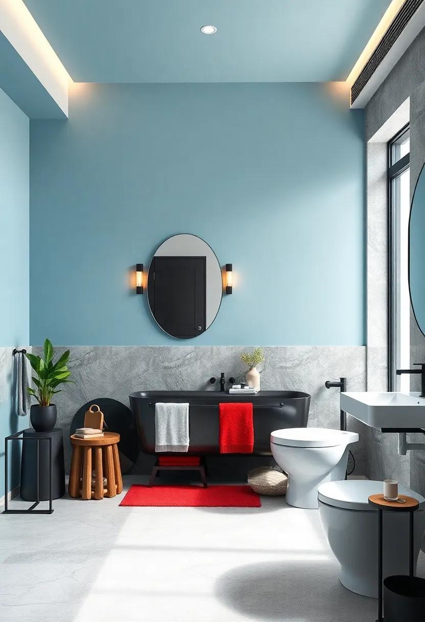 Serene Sky Blue:⁢ A ⁣light, ⁣airy hue ⁢that brings a ​sense of calm and perfectly⁢ complements sleek black fixtures ⁤and accessories