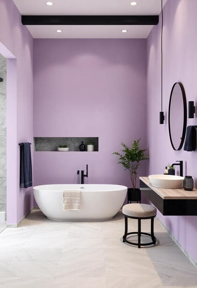 Pale ​Lavender: soft and soothing, this‍ delicate‌ purple shade harmonizes with black ⁢touches‍ to evoke elegance and refinement
