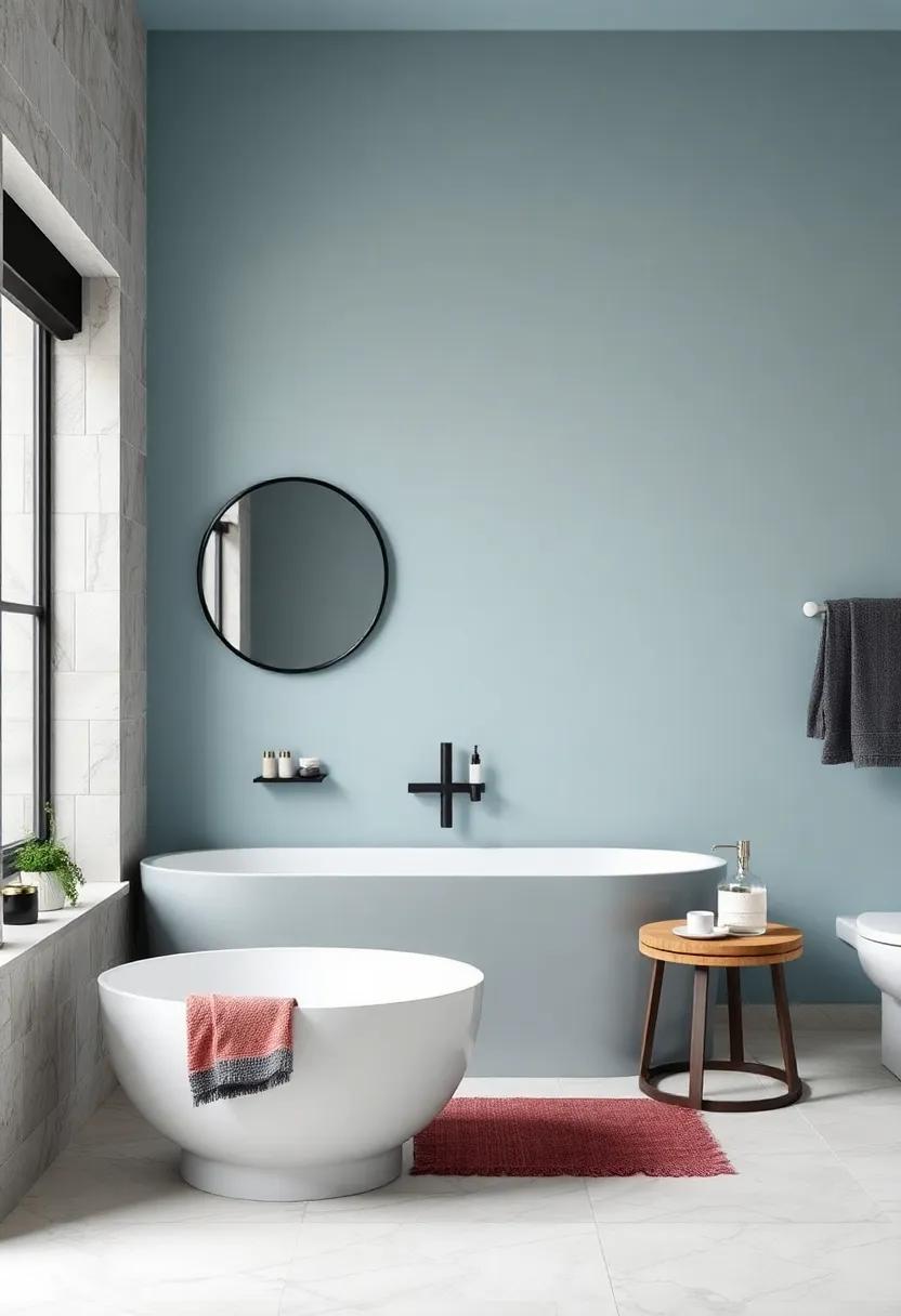 Minty Blue:‍ A ​cool,serene ⁣shade that‍ invites calmness,working harmoniously with black ⁢accents for a refined bathroom