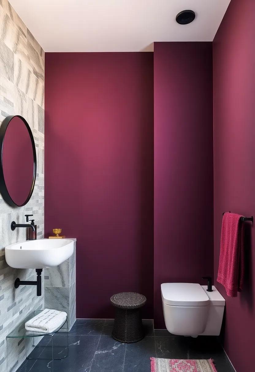 rich Plum: A lush,⁤ deep hue that ⁢offers a strong, regal backdrop, making ⁣black ⁣fixtures look elegant and thoughtfully‍ placed