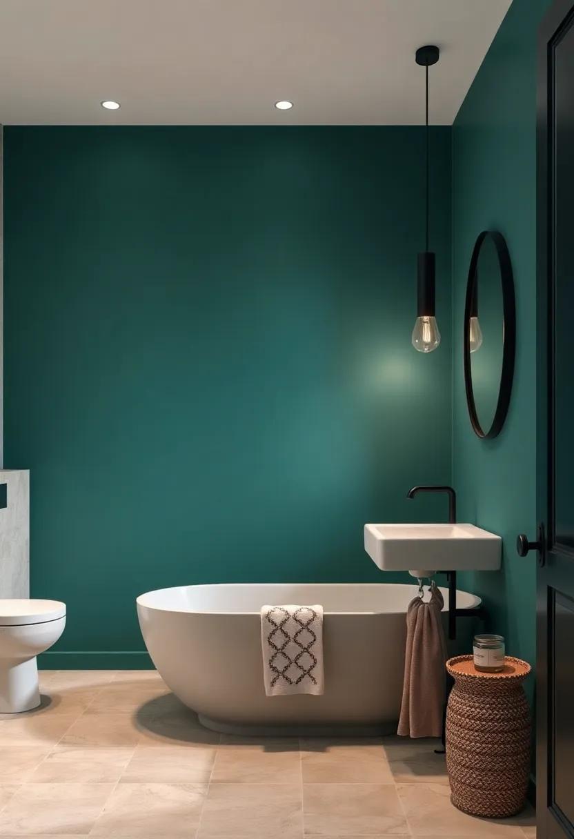 Ocean Teal: A ⁤bold,⁢ invigorating color that brings‌ a splash of vibrancy, perfect for showcasing ​black fixtures as standout​ features