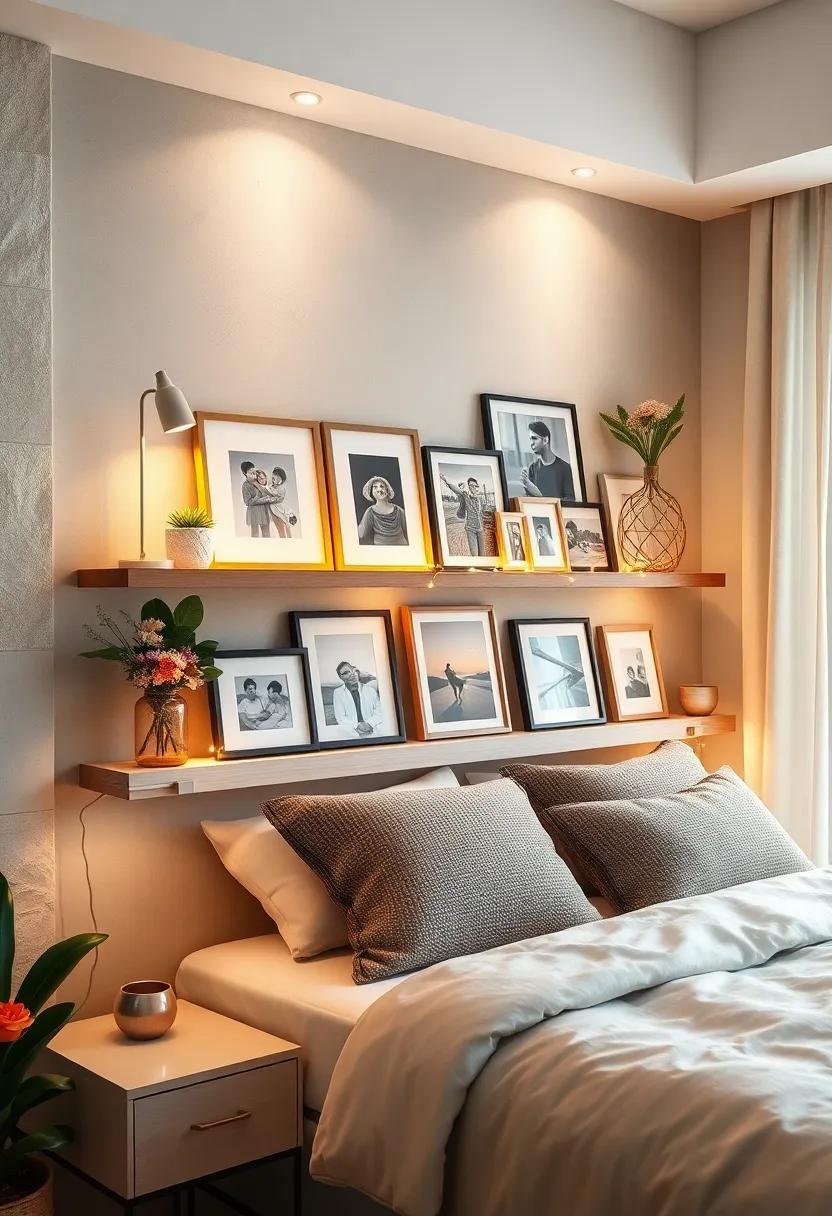 Incorporate lighting: Use fairy lights‍ or ⁤small LED ‌lamps on your ⁣shelf to ​illuminate your frames, adding warmth and⁤ highlighting your ⁤cherished memories