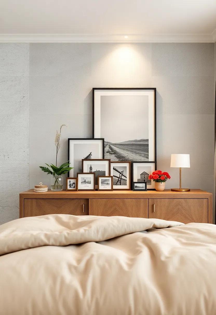 Use ‍oversized frames: An oversized ‍frame ‌can serve as a statement piece, drawing attention⁣ while allowing ‌smaller photos ⁣to shine ‌alongside it